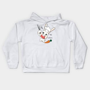 Chef Bunny with Knife Kids Hoodie